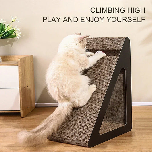 ClawPlay™ – 2-in-1 Triangle Cat Scratcher with Ball Toy